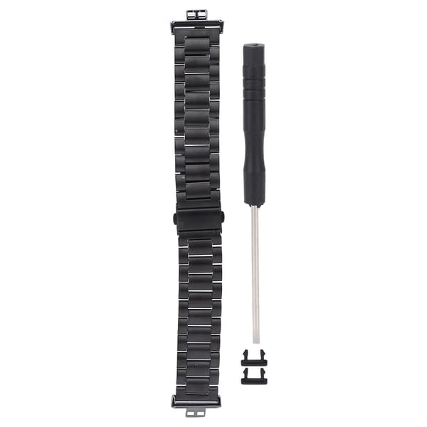 Smartklokkebånd Klokkerem Dobbel Spenne Solid Rustfritt Stål for HUAWEI Watch FIT Svart