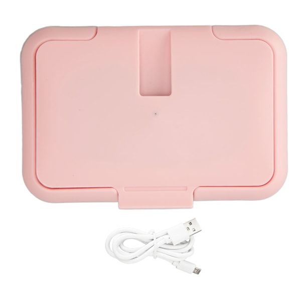 Babyvåtservettvarmer Konstant temperatur Jevn oppvarming Bærbar USB Wet Wipe Heater Rosa