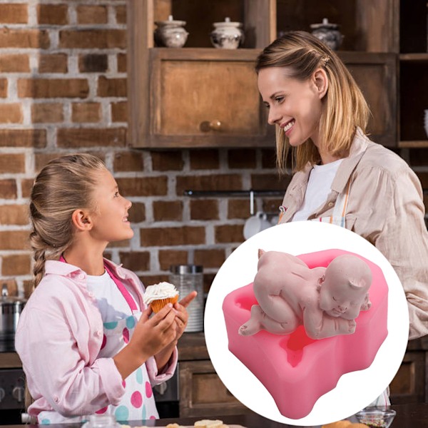 3D Sovende Baby Silikonform Engel Fondantforme til Kage Topper Dekoration Tilbehør til Chokolade Slik Mousse