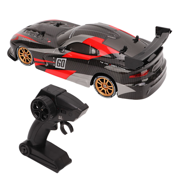 1/16 Nopeus RC-auto neliveto 2,4 GHz ohjattava RC-auto yli 8-vuotiaille ulkokäyttöön musta ja punainen