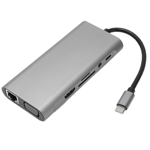 USB C Hub 11 i 1 HD multimediagränssnitt VGA PD 5Gbps överföringsdockningsstation för bärbara datorer