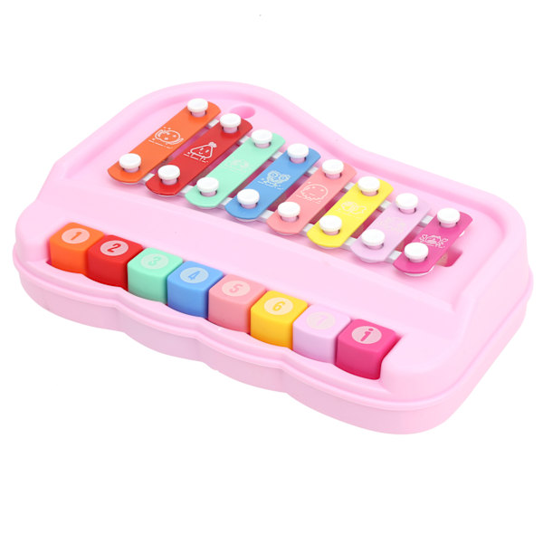 Baby Klaver 8 Skala Børn Xylofon Musik Pædagogisk Læring Børn Musikinstrument Rosa