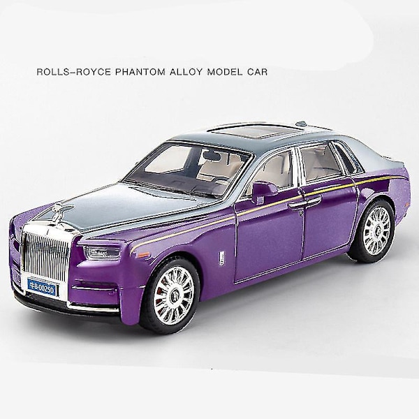 Rolls Royce Phantom Alloy Bilmodell - Metallfordonsleksak med simuleringsljud och ljus - Lyxig present till barn