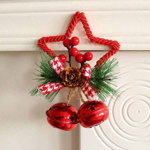 Julklockor pentagram tillbehör hängen diy julgranar hängen rosett klockor showcase hängen