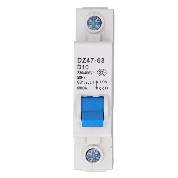 Mini effektbryter 1P 230V 400V Din Rail 10A 6000 Brytekapasitet Effektbryter