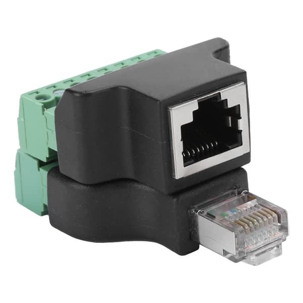 2 stk. RJ45 hun han til skrueterminal 8-polet CCTV digital DVR-adapterstik