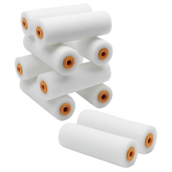 Kompakta roller-refills, 10-pack vita svamprullar för dekorationsmålning White 10.50X3.40X3.40CM