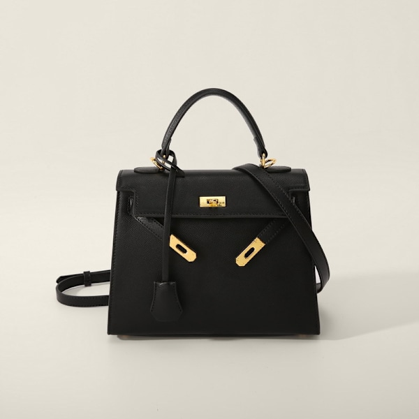 Lyxiga Handgjorda Damväskor Crossbody Medium Storlek 25x10x19 Svart Black Medium size: 25*10*19