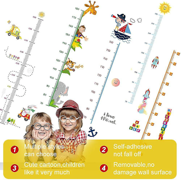 Tegneserie Barnevekstdiagram Veggklistremerke - Barnerom Dekor