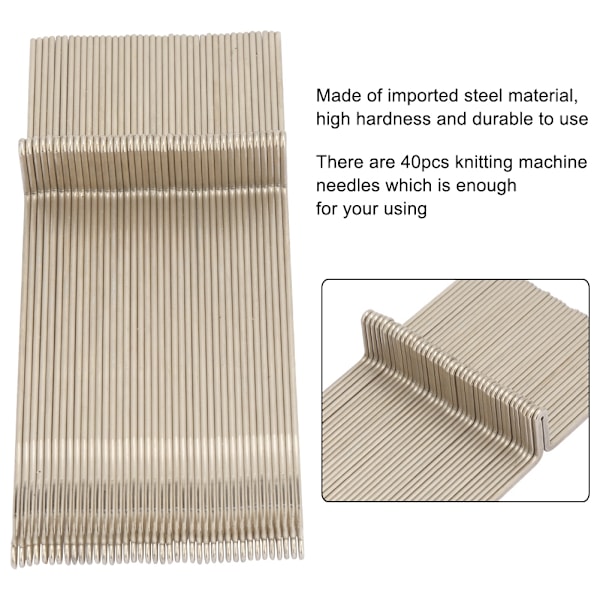 40st Stålstickmaskin Nålar Vävverktyg Vävertillbehör Passar för KH230 14,2cm