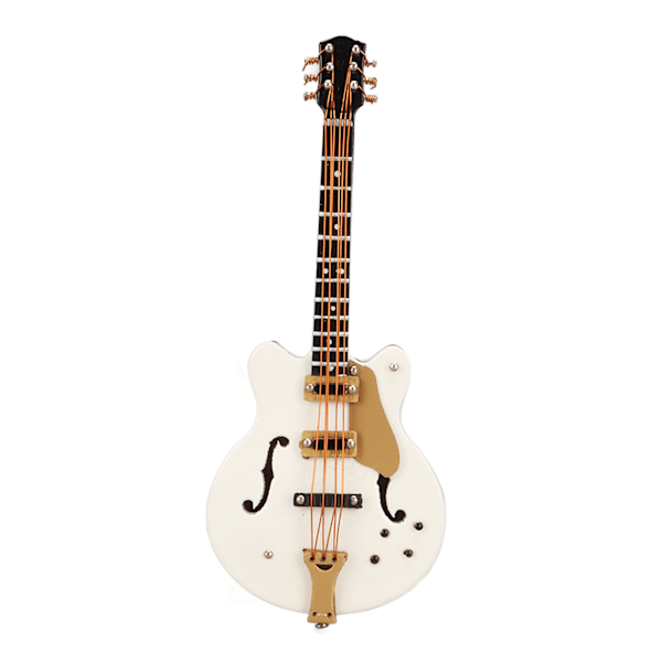 Gitarr Broschnål Vit Ihålig Stilfull Stil Trä Sammetsetui Dekorativ med Säkerhetslås Mini Instrument Modell