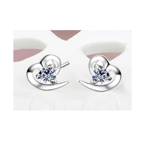 Duohan Ear Stud s925 Sterling Silver, syntetiska diamantörhängen för kvinnor smycken