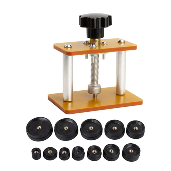 Klocka Press Ställ tillbaka Case Closer Replacement Repair Tool Kit Stämplingsmaskin med 12 stansar modell 1
