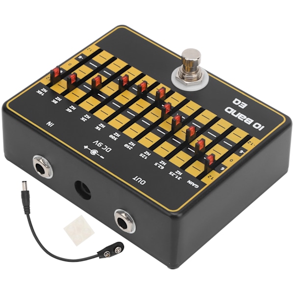 Gitarreffekter 10-bånds glidebryter Equalizer Modulasjon Harmonisk elektrisk gitartilbehør