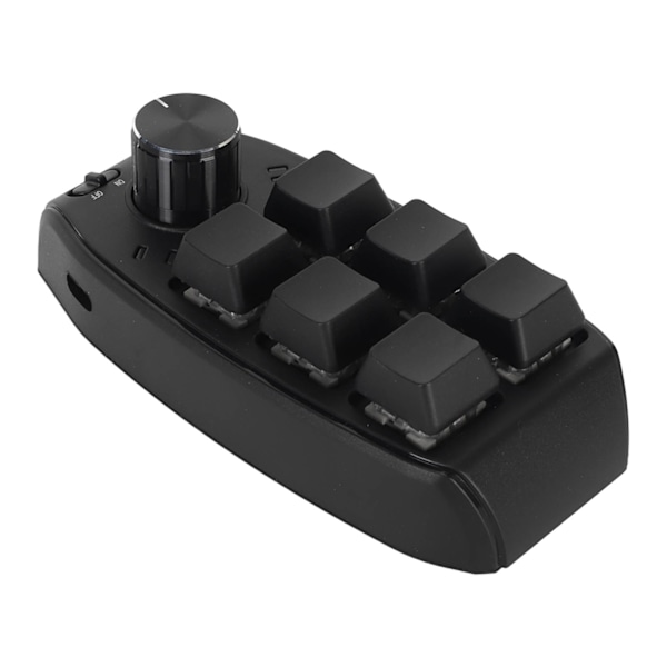 Mini Tastatur med 6 Taster og 1 Knott Rød Bryter Mekanisk Plug and Play Programmerbar Tastatur for Spill Kontor Media Kablet USB