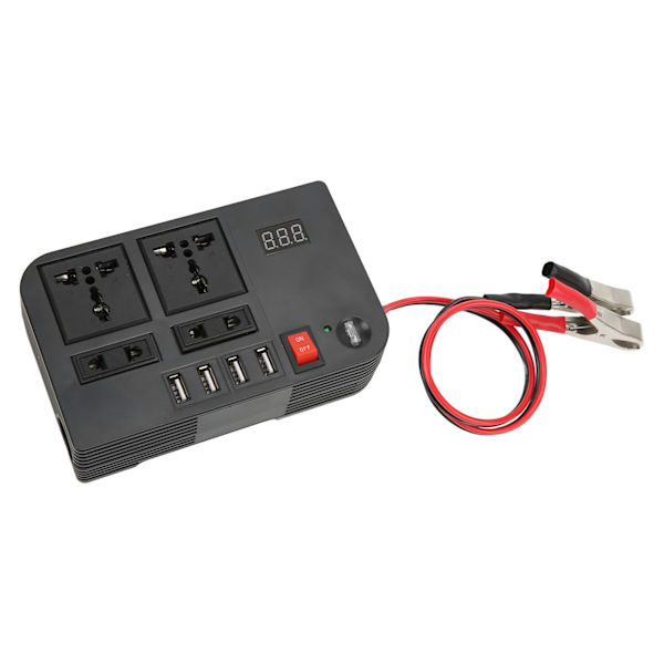 Strömomvandlare Modifierad Sinusvåg 12V till 220‑240V 600W Svart Inverter Universal för Bil