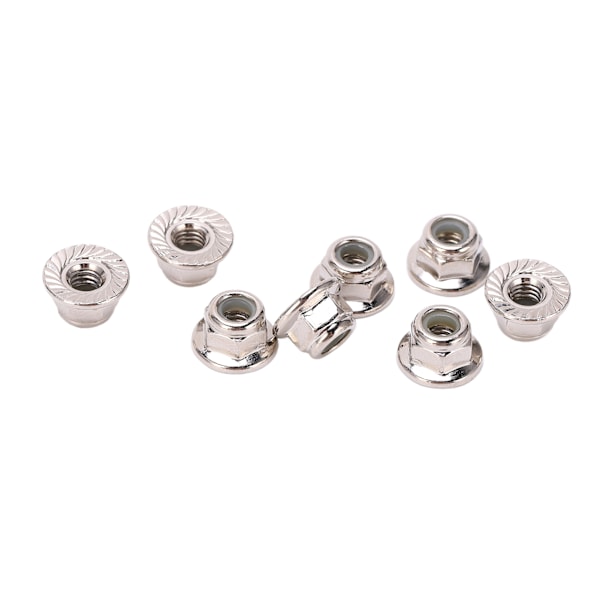 8 st M4 Metall Hjul Lås Mutter Flang Nylon Lås Mutter för Arrma Typhon 1/10 RC Bildelar Silver