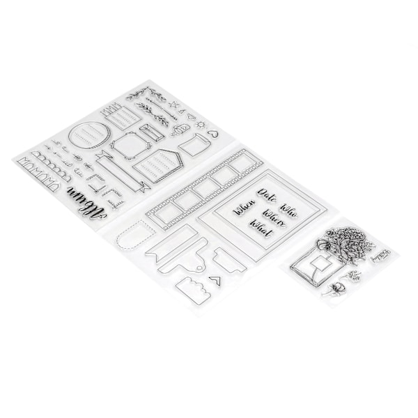 3 stk. klare stempler DIY Interessant Holdbar Gjenbrukbar TPR Materiale Transparent Utseende Preging Scrapbooking Verktøy
