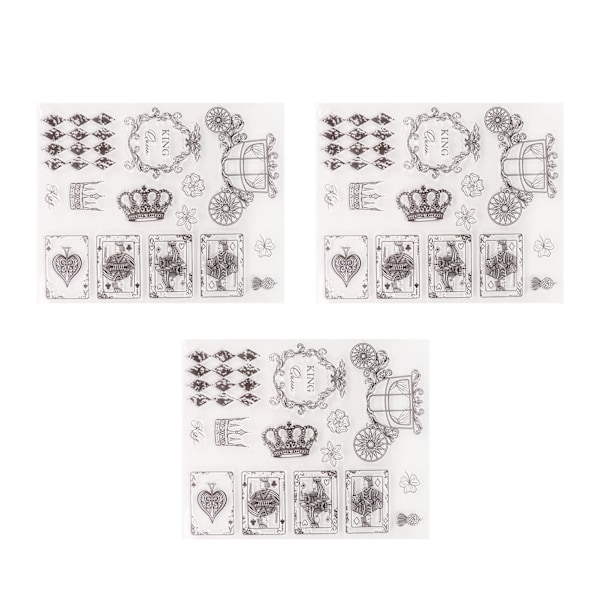 3 stk. klare stempler DIY Interessant Holdbar Gjenbrukbar TPR Materiale Transparent Utseende Preging Scrapbooking Verktøy