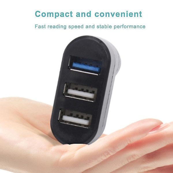 Vit 3-Port USB 3.0 Hub Splitter för Bärbara Datorer