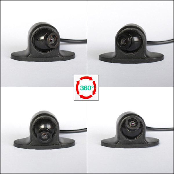12V Mini CCD Coms HD Nattseende 360° Bil Bakre Fram Sidovy Backup Kamera