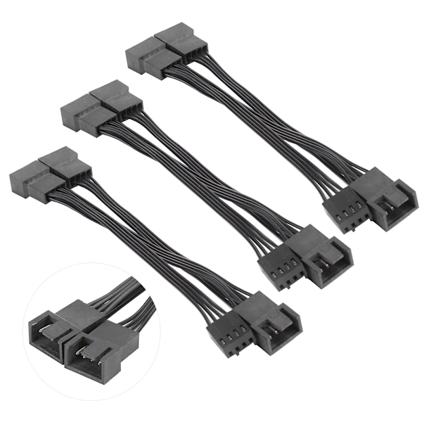 3 kpl pidennysjohtoa 1-3 tietokoneen kotelo CPU-tuulettimelle Tandem Approach 4-nastainen adapterikaapeli