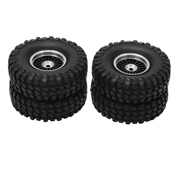 4st RC fordonshjul däckset 55 mm aluminium fram- och bakhjul för AXIAL SCX24 1/24 RC bilbandsvart