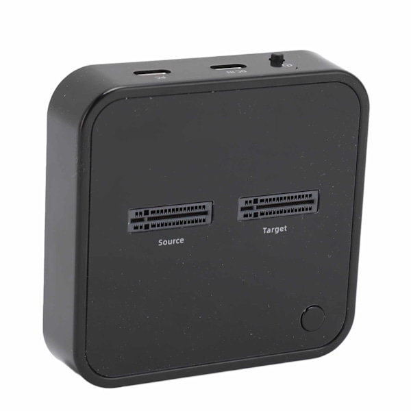 M.2 NVMe Duplikator Dobbel Bay 10 Gbps Offline Klon USB C M.2 NVMe SSD-dokkestasjon for NVMe PCIe 2242 2260 100‑240V EU-kontakt