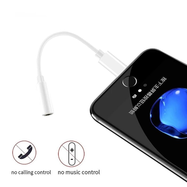 Ios kuulokesovitin Iphone 13 12 11 X 8 7 Plus Aux Audio Splitter valaistukseen 3,5 mm sovittimen kuulokeliitäntäkaapeliin 1PCS White