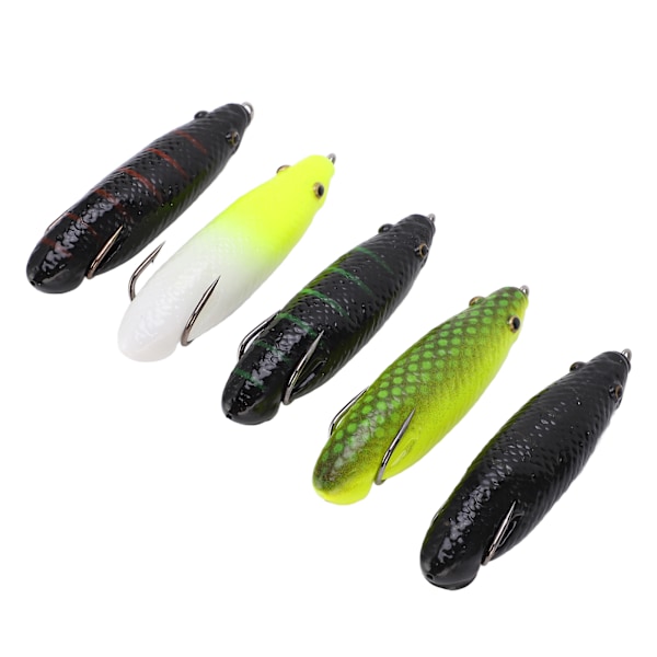 5 st Long Shot Groda Age Artificiell larv dimma Lure Fisketillbehör för flodstränder