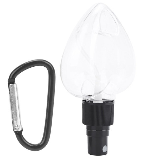 Rejse tom sprayflaske med nøglering 50 ml transparent hjerteformet plastikbeholder Sort spraydysespids