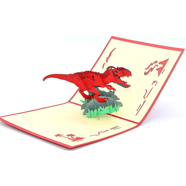 Dinosaur 3d Popup Gratulationskort Tomt kort som lämpar sig för de flesta tillfällen