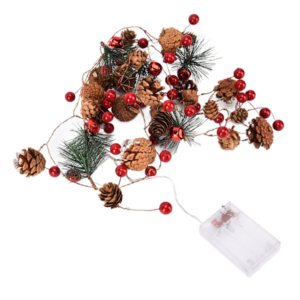6,5 fot julslingor dekoration Pinecone Bär Fairy LED-lampor för inomhus och utomhus juldekoration