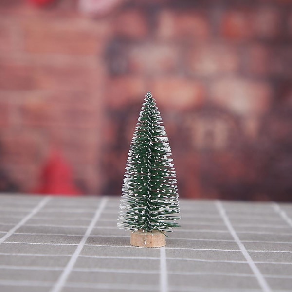 Mini julgranar, träd med trä bas, Xmas bordsskiva träd för hem kök jul dekoration 35CM
