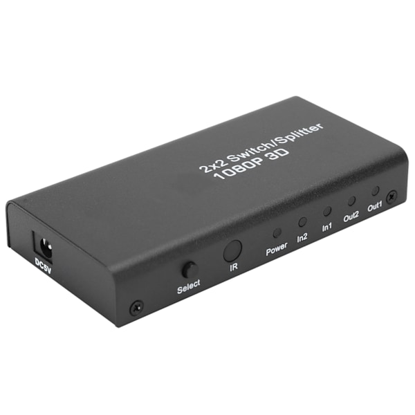 2 x 2 HDMI Distributor Understøtter 1080P Computer Spillemaskine til Visning af Billede Output 100‑240VEU