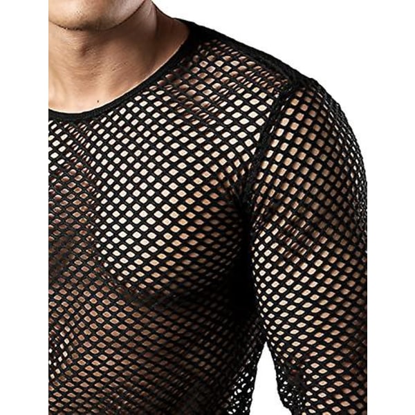Langermet mesh netting for menn med muskeltopp S