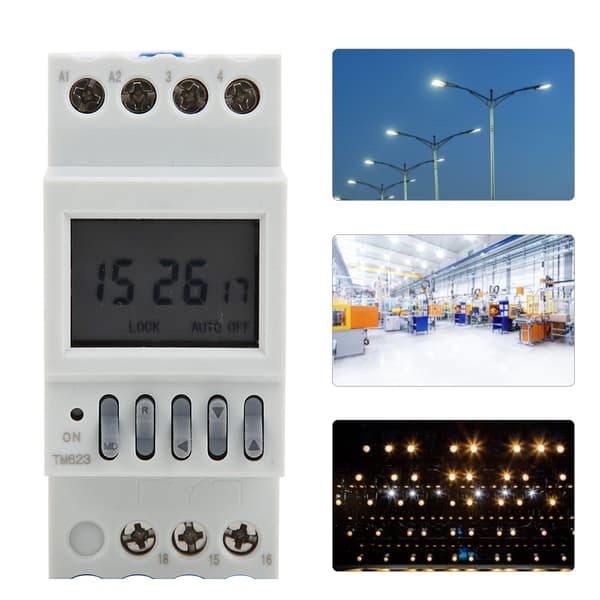 TM623 Timer Switch Breddegrads Automatisk justering Smart Switch Timer 8 Til 8 Fra AC220V