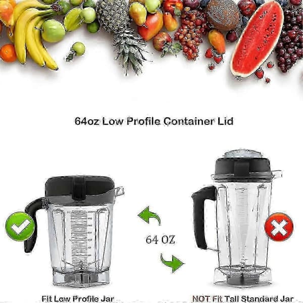For Vitamix lokkbytte, lavprofilslokk 64 oz passer Vitamix Blender Explorian Classic C/G Prope