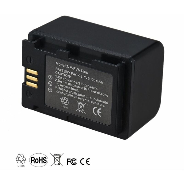 Batteri genopladeligt NP-FV5 Plus 3.7V 2000mAh pour kamera video numerique Andoer 524KM 4K WiFi 1080P pour Sony DV