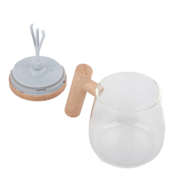 Automaattinen sekoittava kahvimuki läpinäkyvällä kannella Beige Valkoinen 350ml 400mAh IPX6 Type C kosketuskytkin Sähköinen sekoituskuppi kahville maidolle