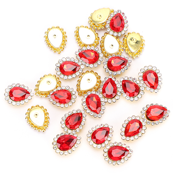 100 kpl 10 mm DIY ommeltavat pisaranmuotoiset strassit Flatback Crystal jalokivet vaatteille Asusteet Mekko