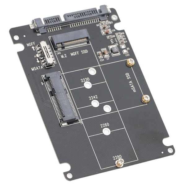 M.2 NGFF/MSATA SATA 3.0 -sovitin SSD SATA-muuntimeen Lukijakortin laite