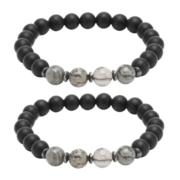 2st Män Kvinnor Fashionabla magnetiska armband Akupunktur bantning ömhet lättnad stenpärla magnet armband