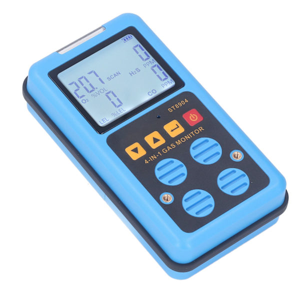 Gasmonitor 4 i 1 CO H2S O2 LEL Exakt mätning Ljud Ljus Vibrationslarm Bakgrundsbelyst display Gasdetektor