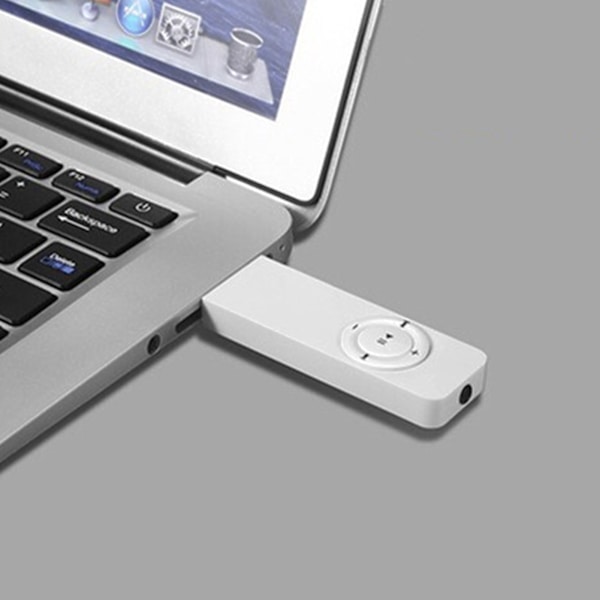 USB MP3-spiller Oppladbar minnekort Avspilling Bærbar musikkspiller for hjemreise Hvit