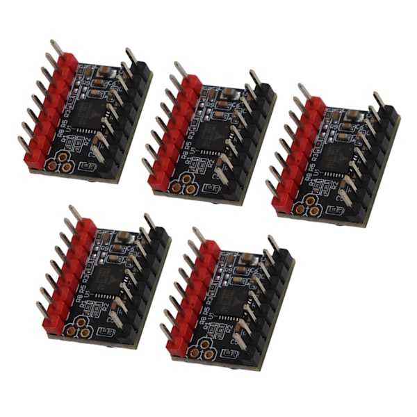 5 sett Steppermotor Driver UART Mode Ultra Stille modul med kjølefinne TMC2209 tilbehør