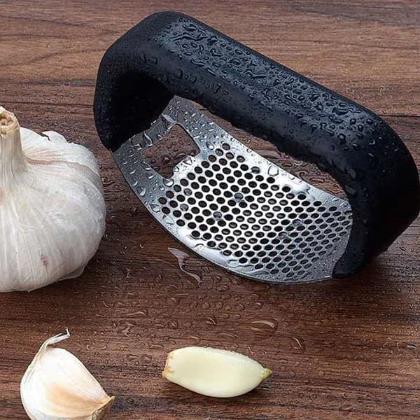 Hvitløkspresse Rustfritt Stål 2 I 1 Hvitløkskutter og Flaskeåpner Manuell Hvitløkskutter Knuser