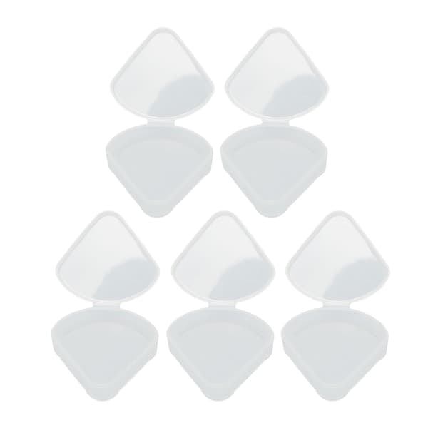 5 stk Powder Puff Oppbevaringsboks Bærbar Transparent Trekant Sminkepuffbeholder Etui for perlekapsler