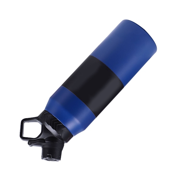 Tyylikäs ja innovatiivinen ruostumattomasta teräksestä valmistettu tyhjiöeristetty vesipullo, suuri kapasiteetti, vuotamaton, urheiluun, ulkoiluun, autoon, matkoille, 750 ml, tummansininen