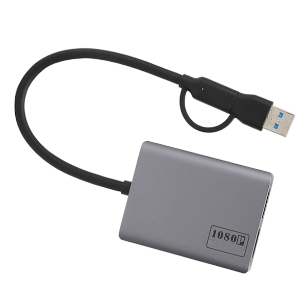 Type C til Dual HD Adapter 1080P Understøttet Plug and Play Aluminium Legering USB til HD Adapter til Bærbar Computer Desktop PC